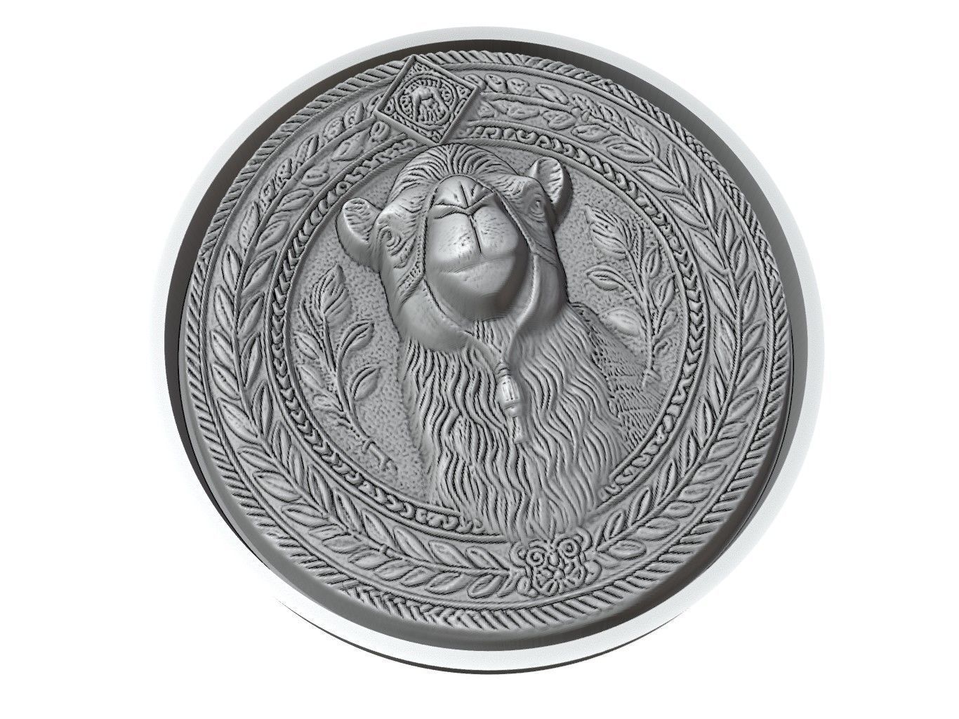 Camel Animal Medallion 3D print model_3