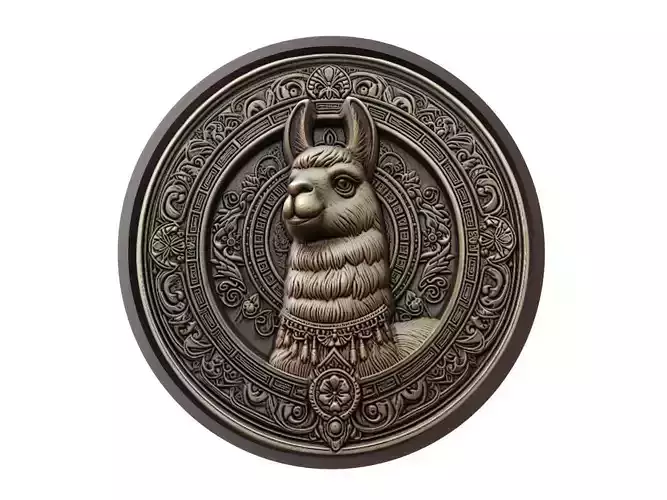 Llama Animal Medallion