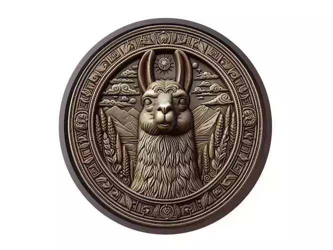 Llama Animal Medallion