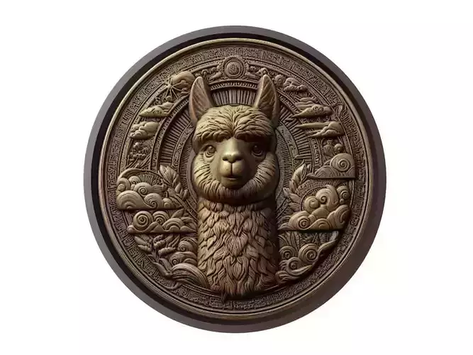 Alpaca Animal Medallion