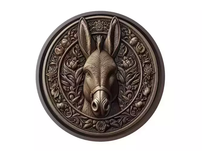 Donkey Animal Medallion