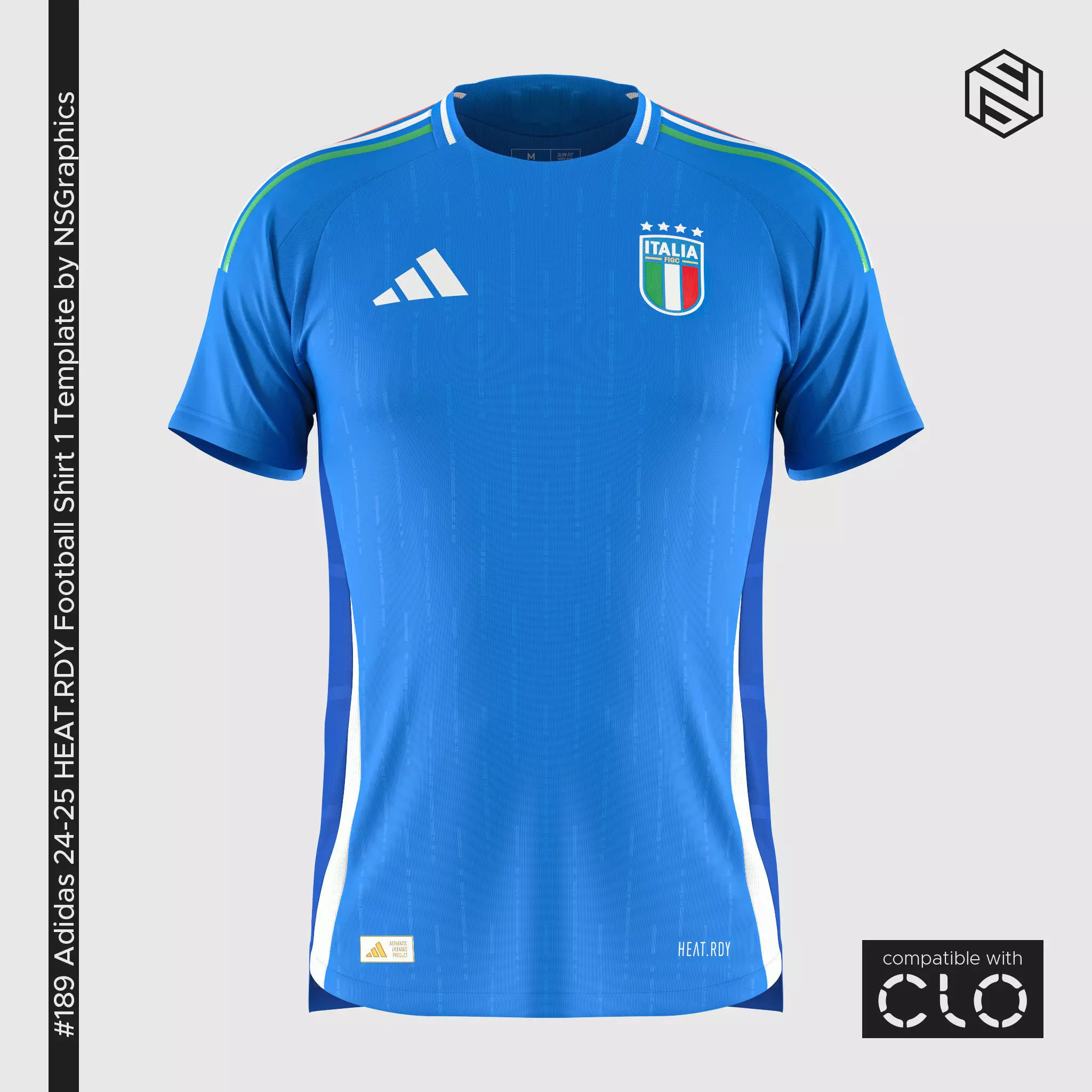 Adidas 24-25 HEATRDY Football Shirt 1 Template for CLO 3D 3D model