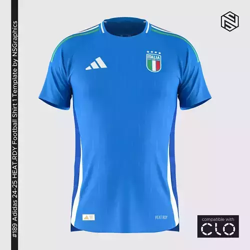 Adidas 24-25 HEATRDY Football Shirt 1 Template for CLO 3D 3D model