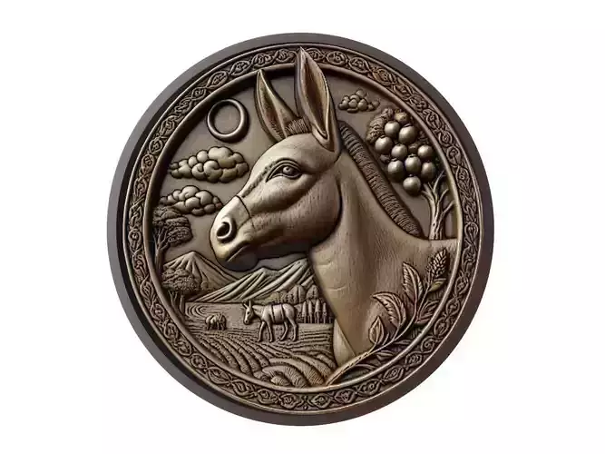 Donkey Animal Medallion
