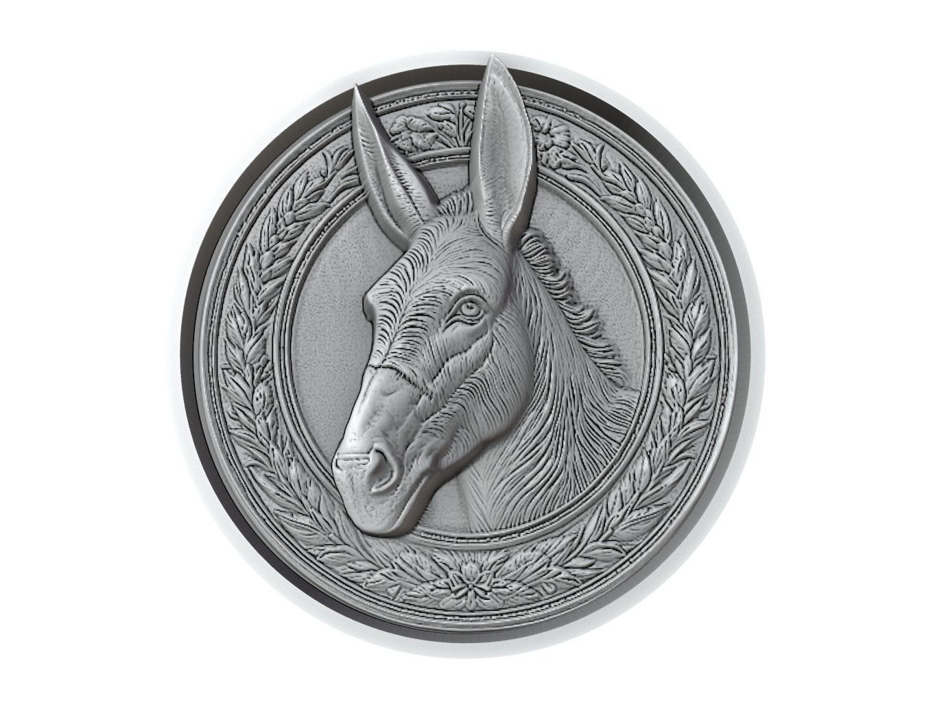 Mule Animal Medallion 3D print model_2