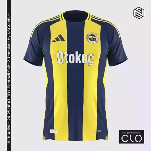 Adidas 24-25 HEATRDY Football Shirt 2 Template for CLO 3D 3D model