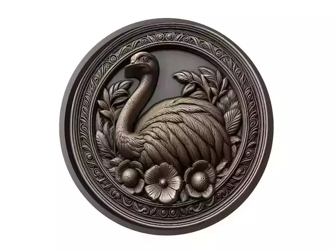 Ostrich Animal Medallion
