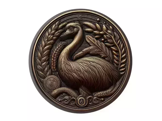 Emu Animal Medallion 3D print model