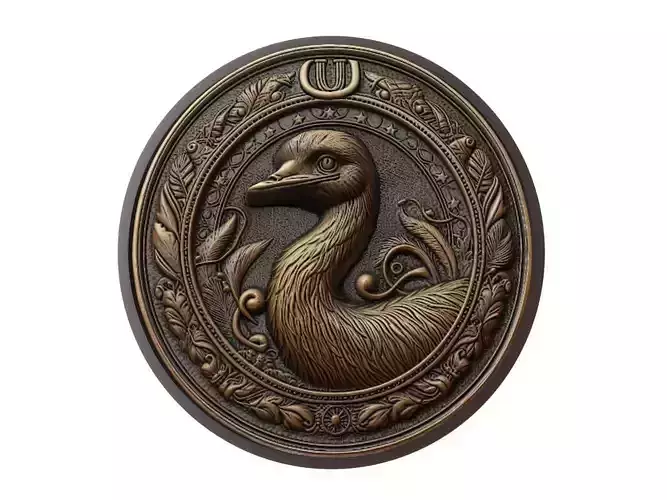 Emu Animal Medallion 3D print model