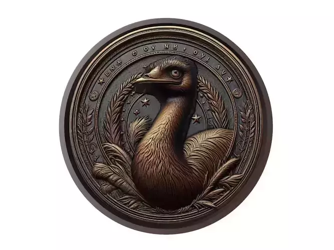 Emu Animal Medallion 3D print model