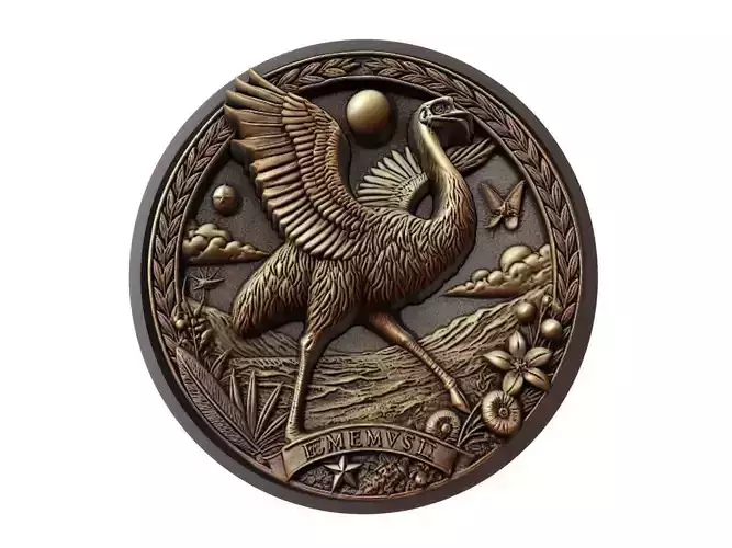 Emu Animal Medallion 3D print model