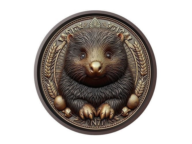 Kiwi Animal Medallion 3D print model