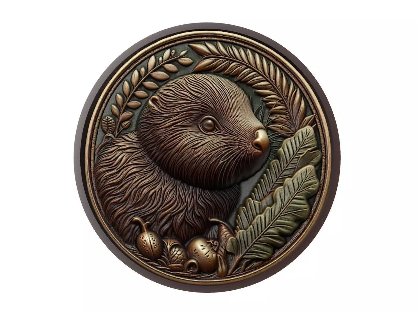 Kiwi Animal Medallion 3D print model_0