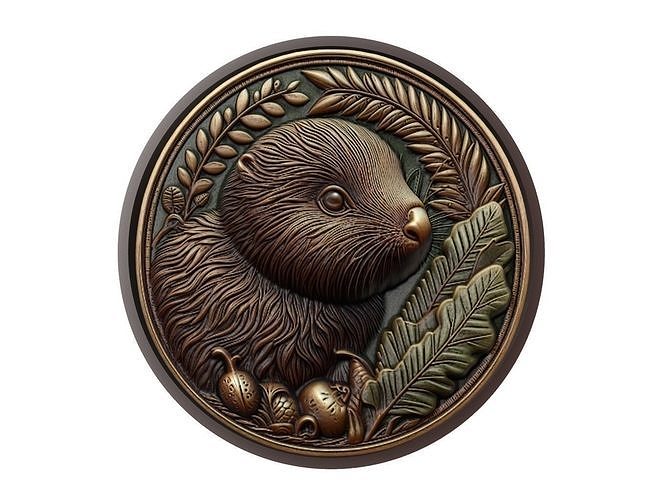 Kiwi Animal Medallion 3D print model