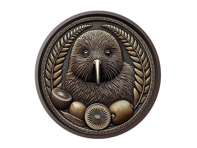 Kiwi Animal Medallion 3D print model
