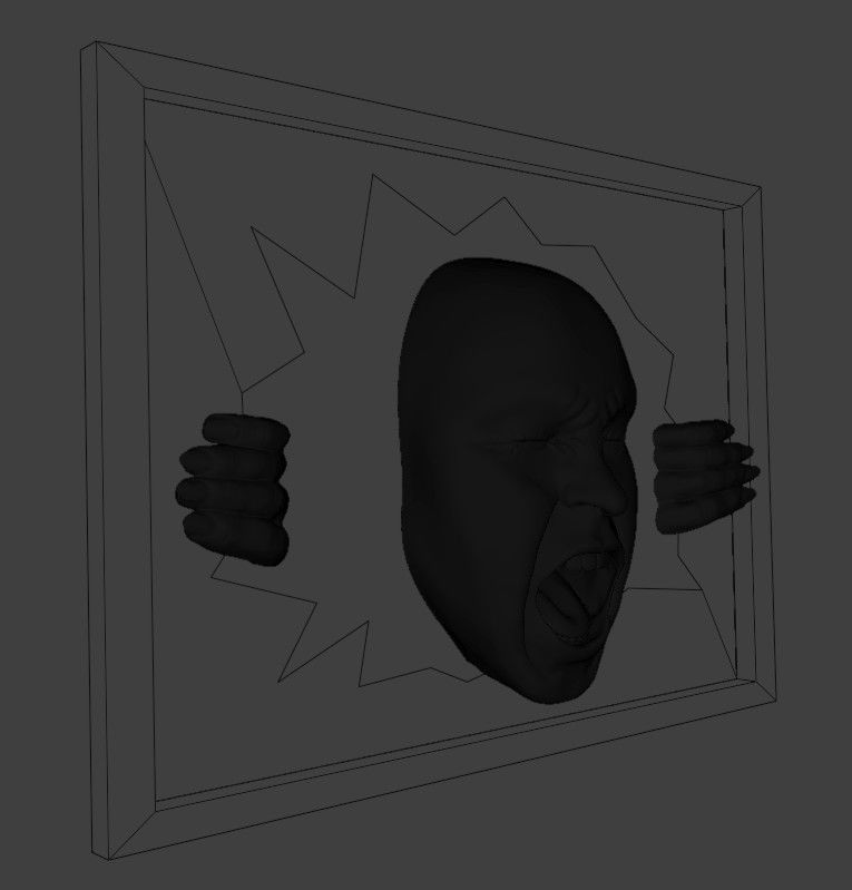 Print ready screaming woman 3D print model_6