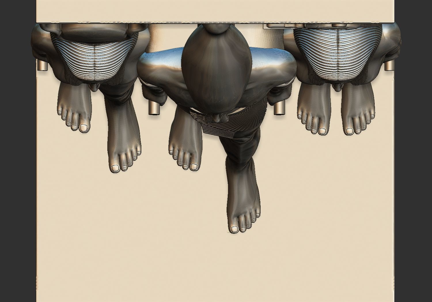 Egyptian Pharaoh Triad of Menkaure statues 3D Printable Model 3D print model_6