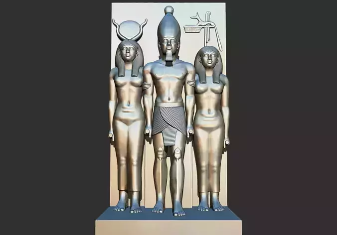 Egyptian Pharaoh Triad of Menkaure statues 3D Printable Model