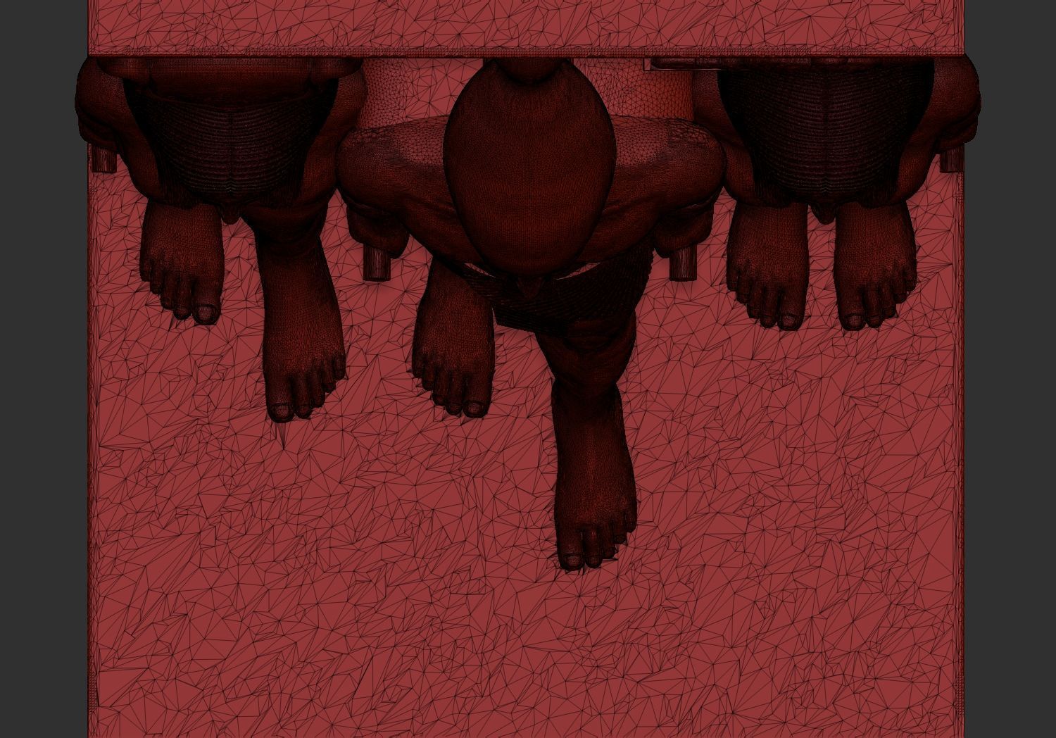 Egyptian Pharaoh Triad of Menkaure statues 3D Printable Model 3D print model_10