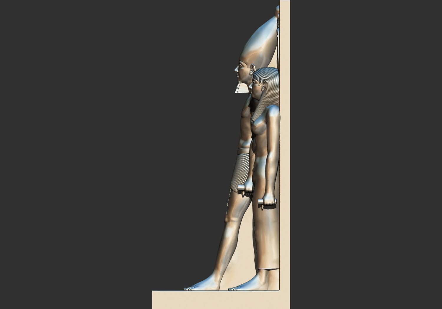 Egyptian Pharaoh Triad of Menkaure statues 3D Printable Model 3D print model_8