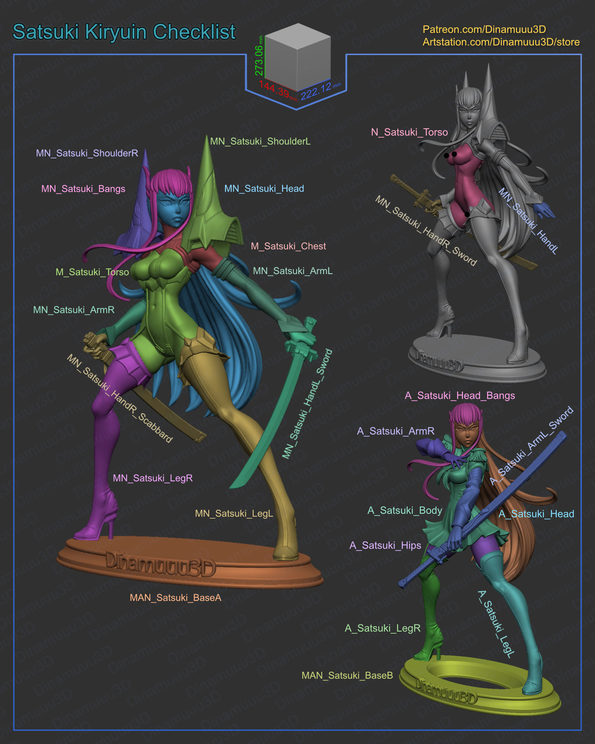 Satsuki Kiryuin Multi Version STL SFW NSFW 3D print model_2