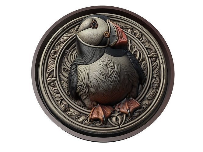 Puffin Animal Medallion 3D print model