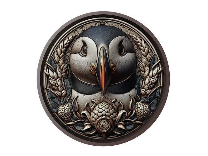 Puffin Animal Medallion 3D print model