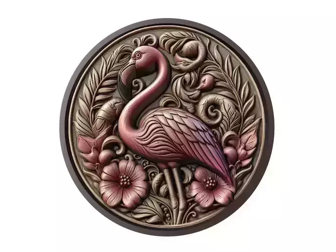 Flamingo Animal Medallion