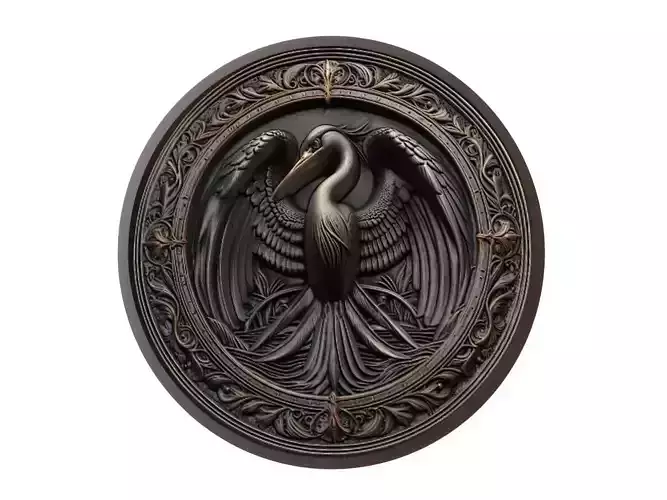 Heron Animal Medallion