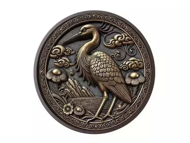Heron Animal Medallion
