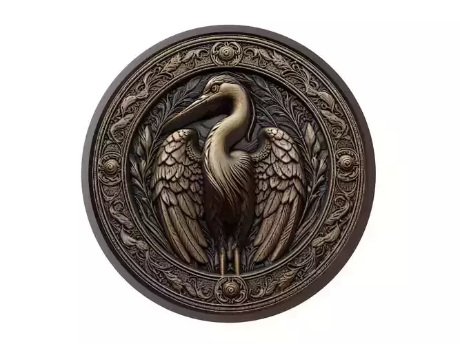 Heron Animal Medallion
