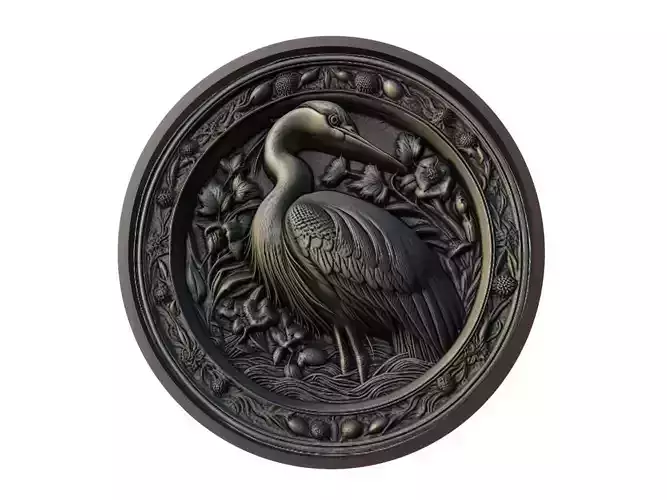 Heron Animal Medallion