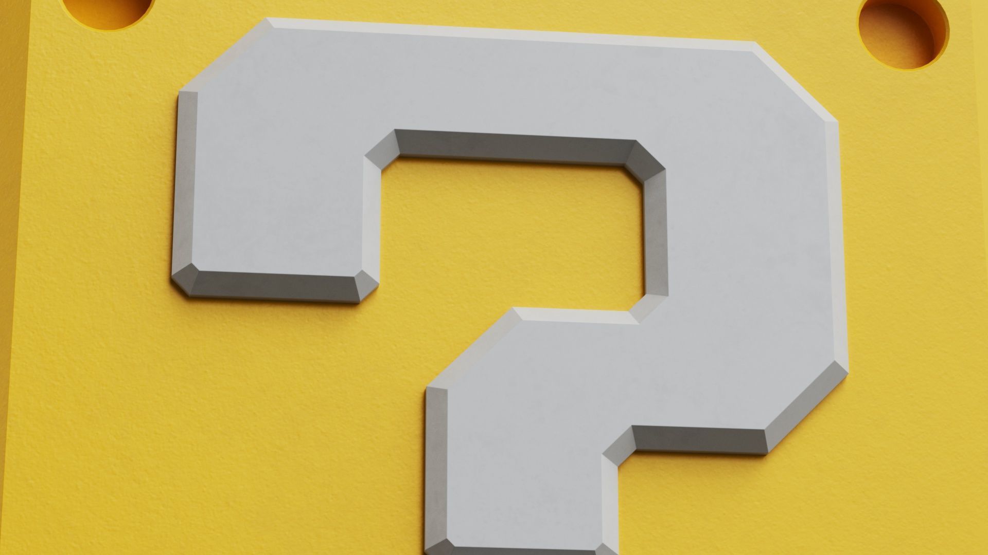 Mario Question Mark Block Cube 3D model_4