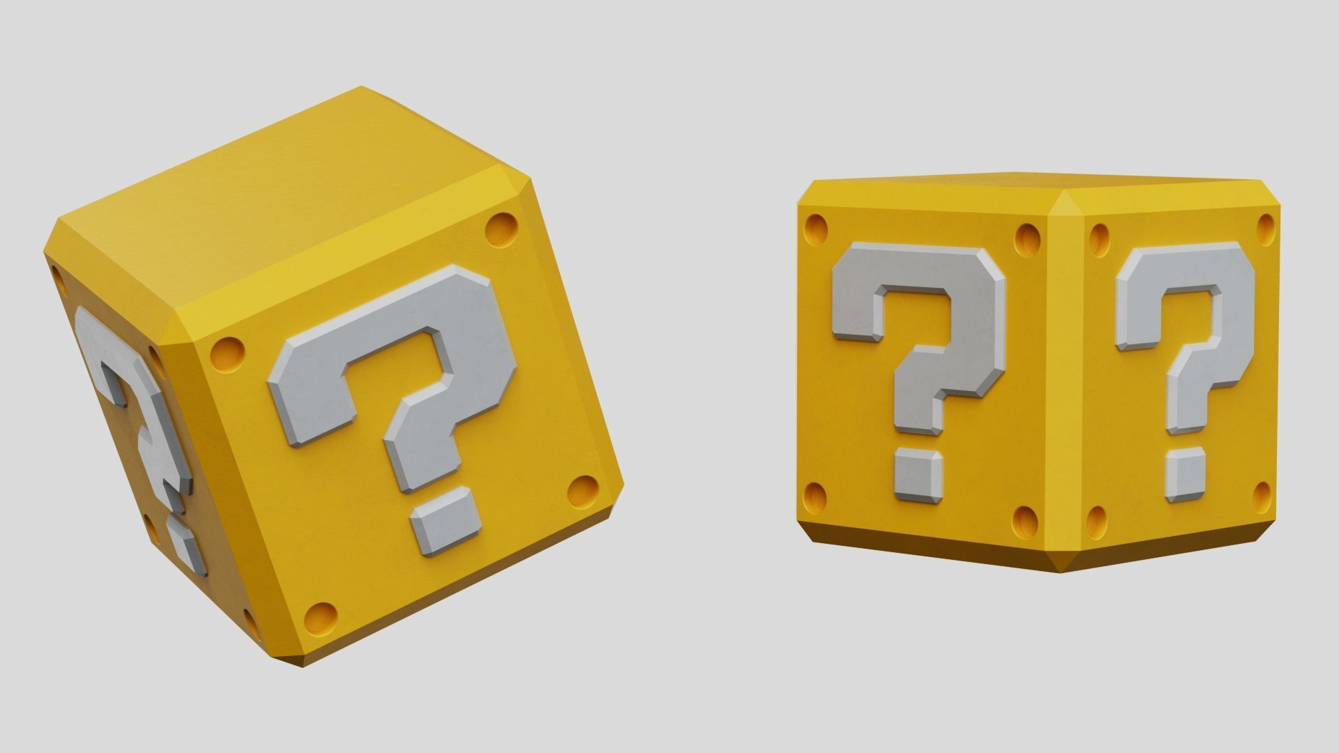Mario Question Mark Block Cube 3D model_1