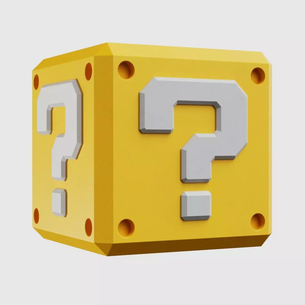 Mario Question Mark Block Cube 3D model_0