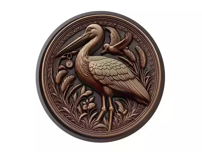Stork Animal Medallion