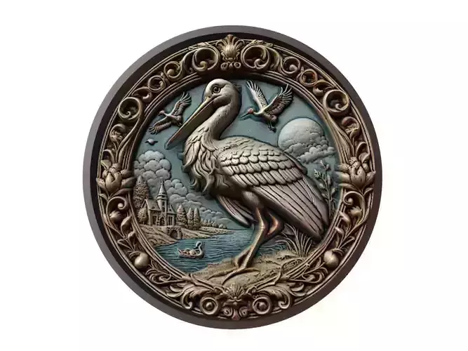 Stork Animal Medallion