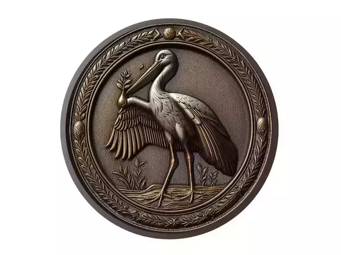 Stork Animal Medallion