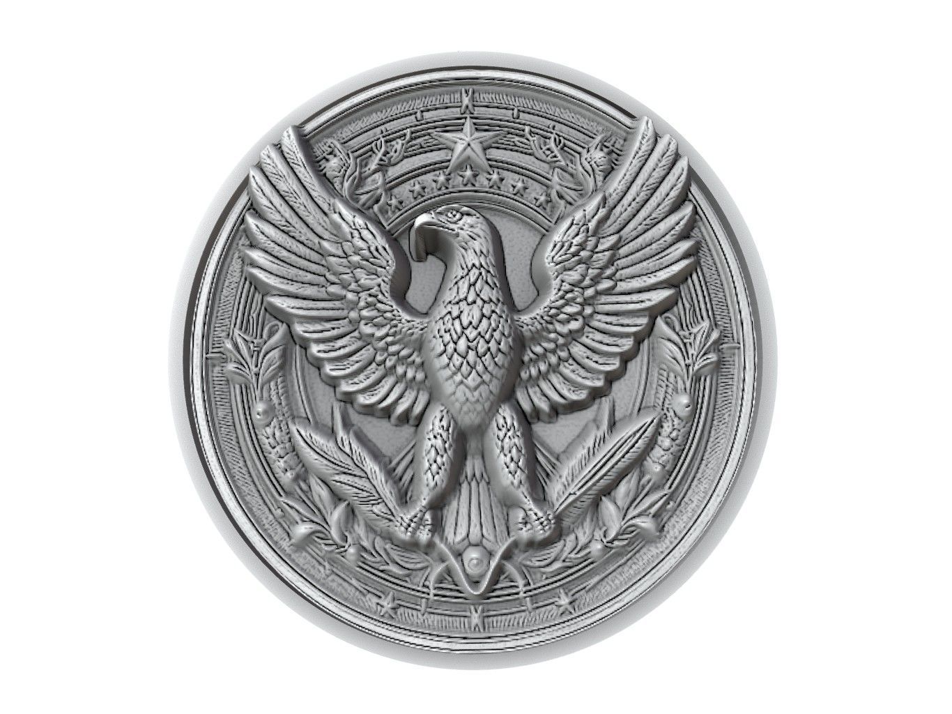 Eagle Animal Medallion 3D print model_2