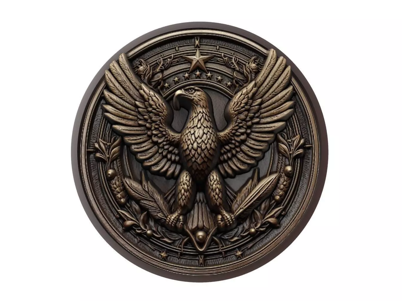 Eagle Animal Medallion 3D print model_0
