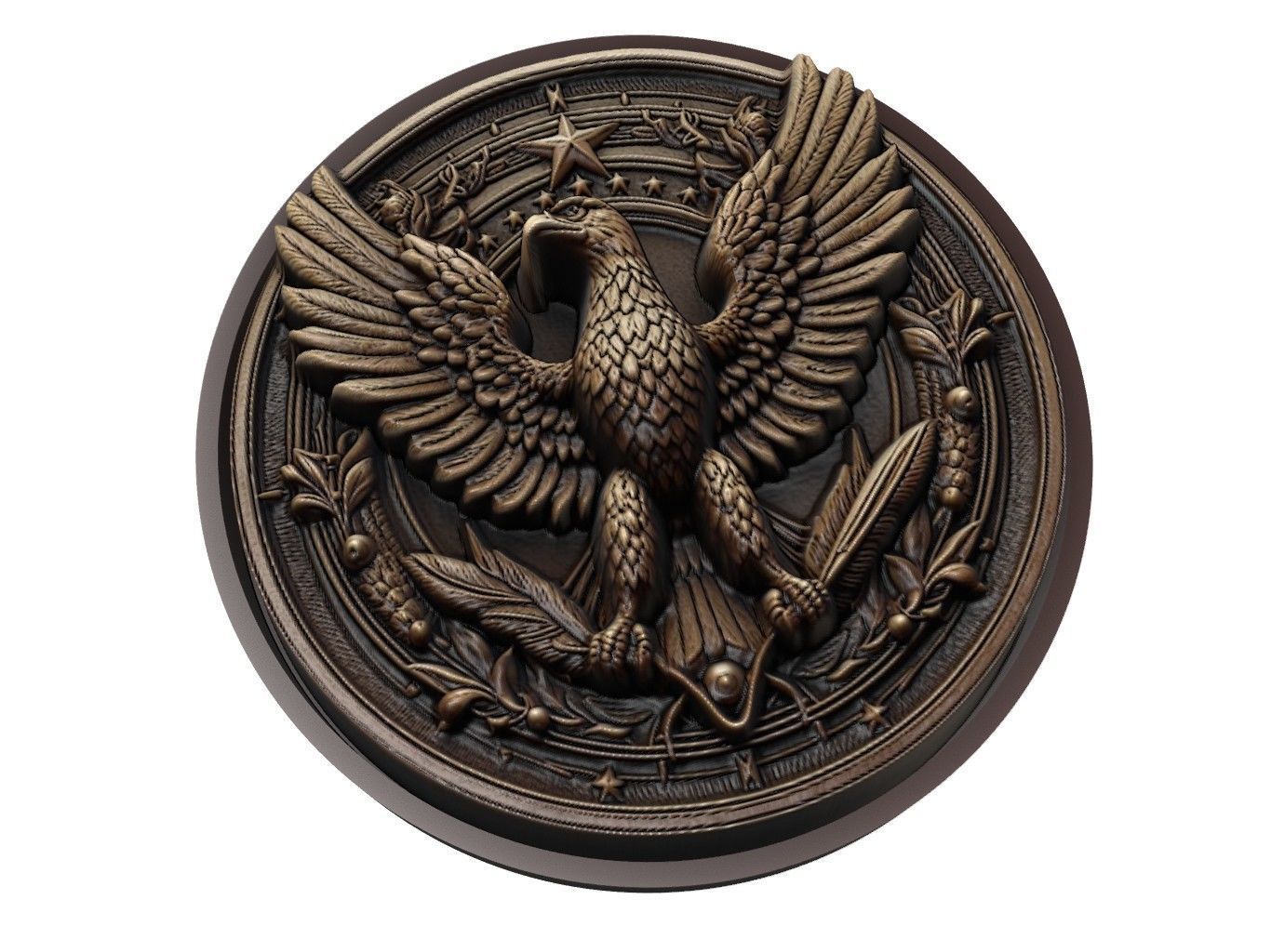 Eagle Animal Medallion 3D print model_1