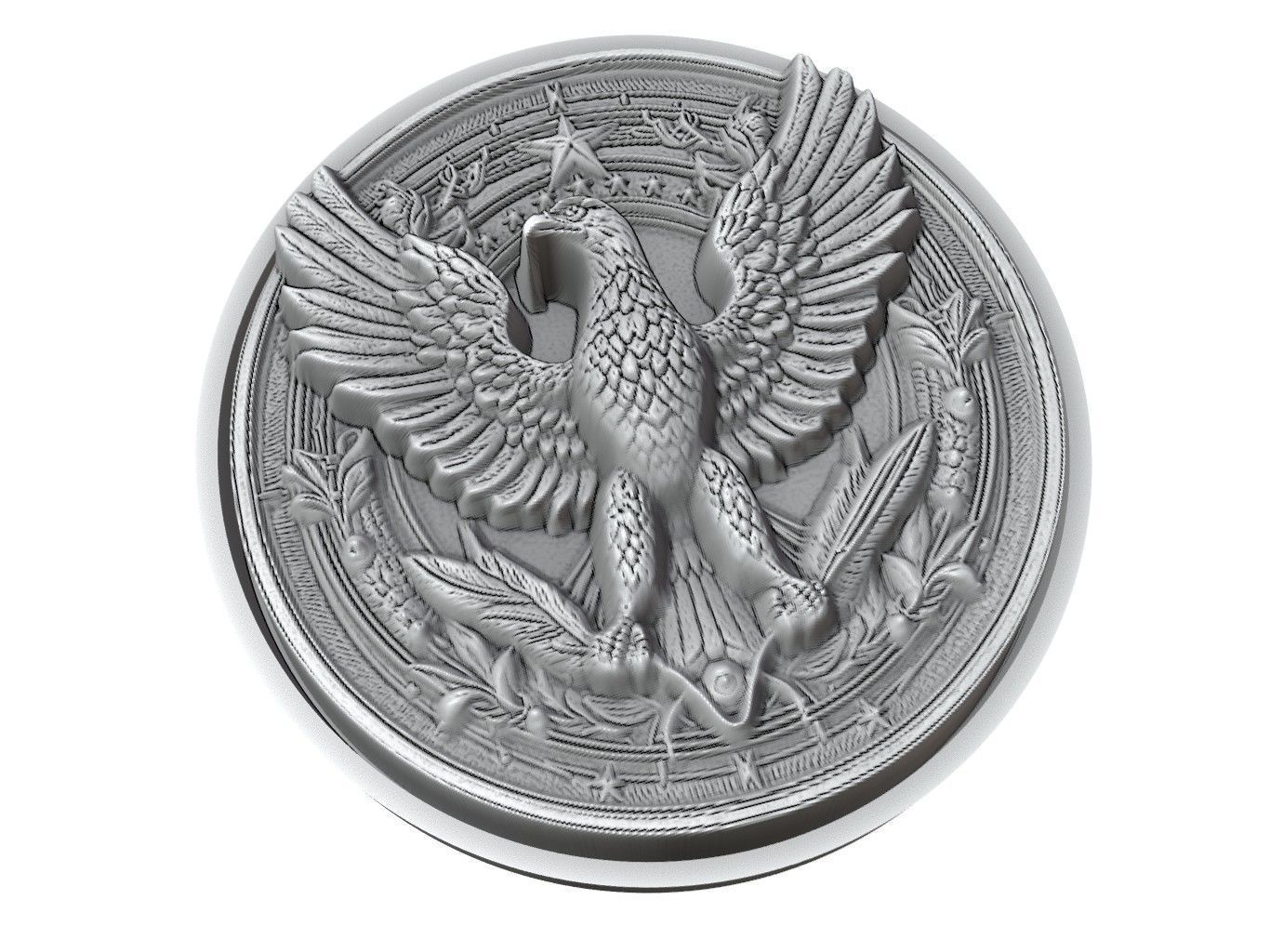 Eagle Animal Medallion 3D print model_3