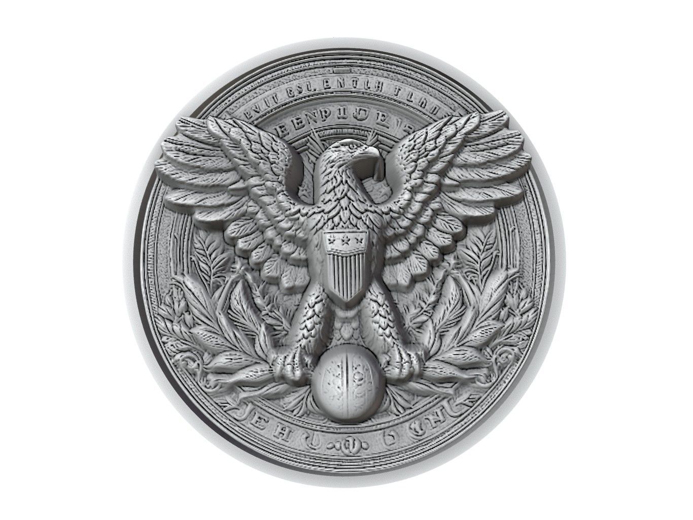 Eagle Animal Medallion 3D print model_2