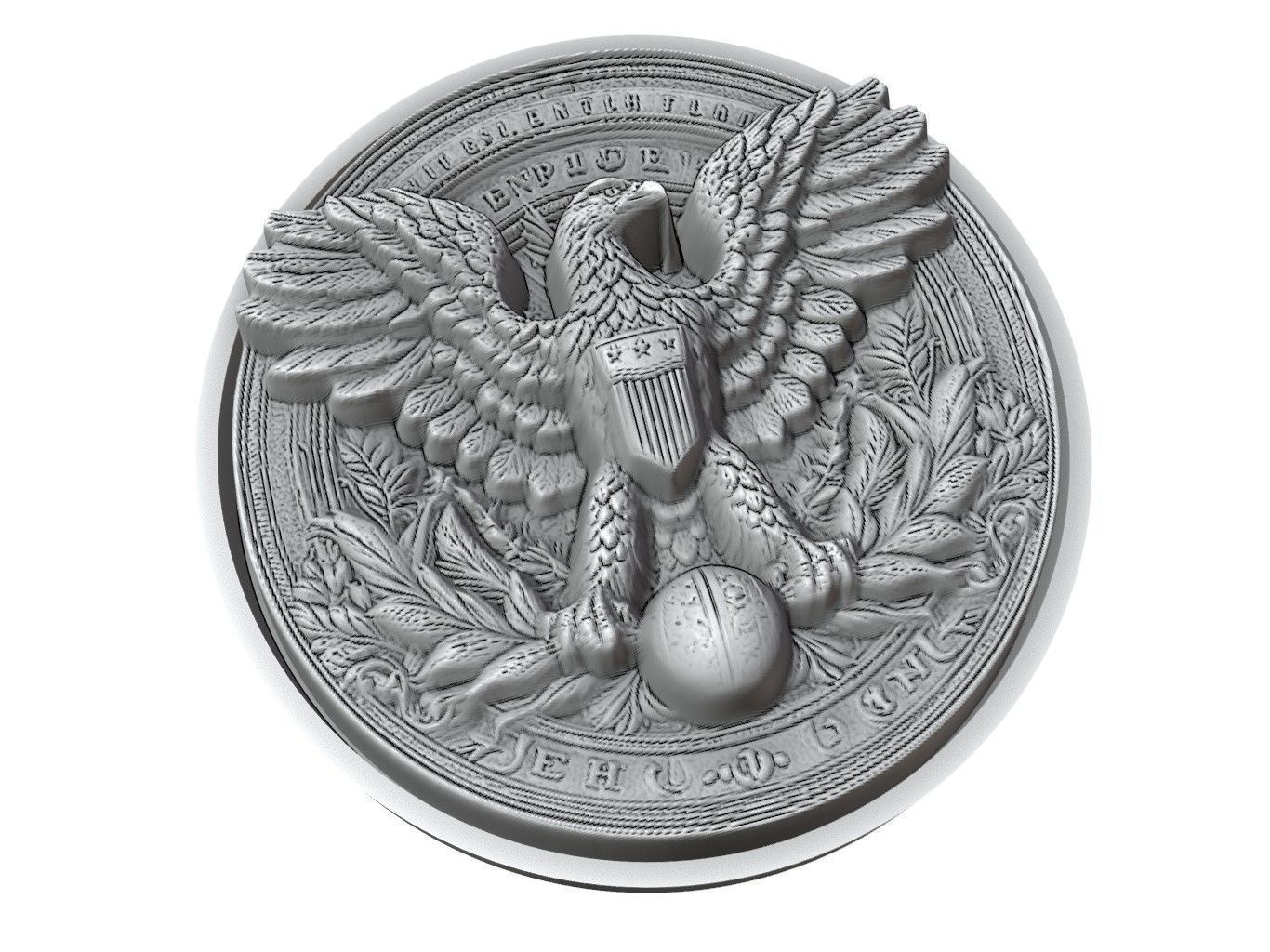 Eagle Animal Medallion 3D print model_3