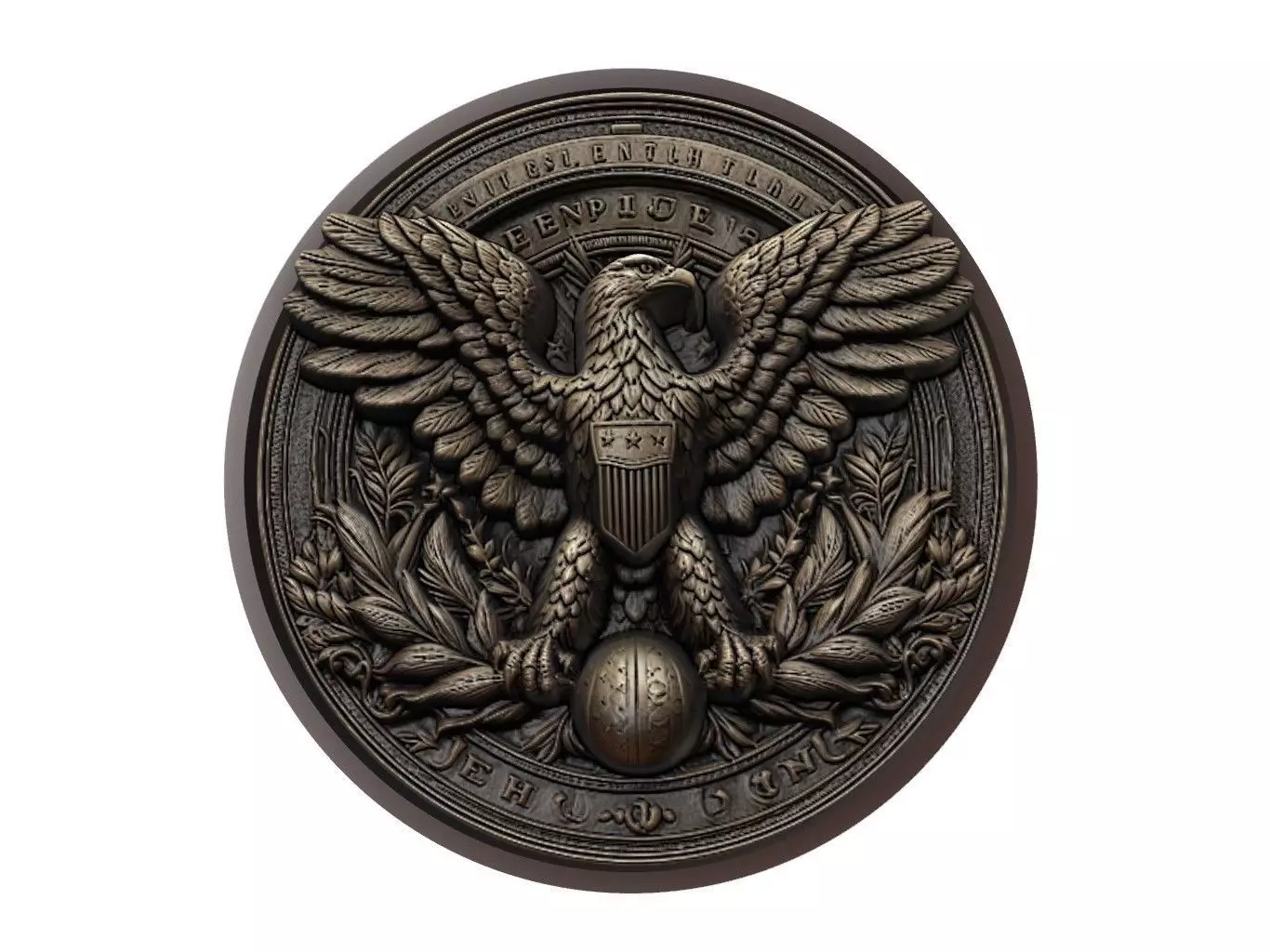 Eagle Animal Medallion 3D print model_0