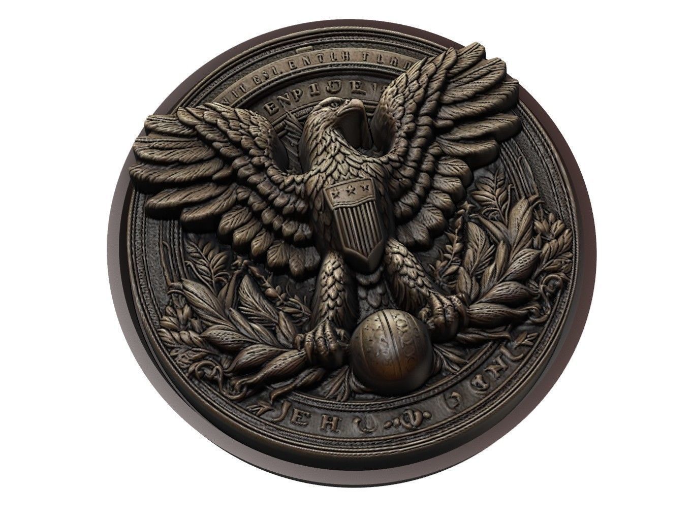 Eagle Animal Medallion 3D print model_1