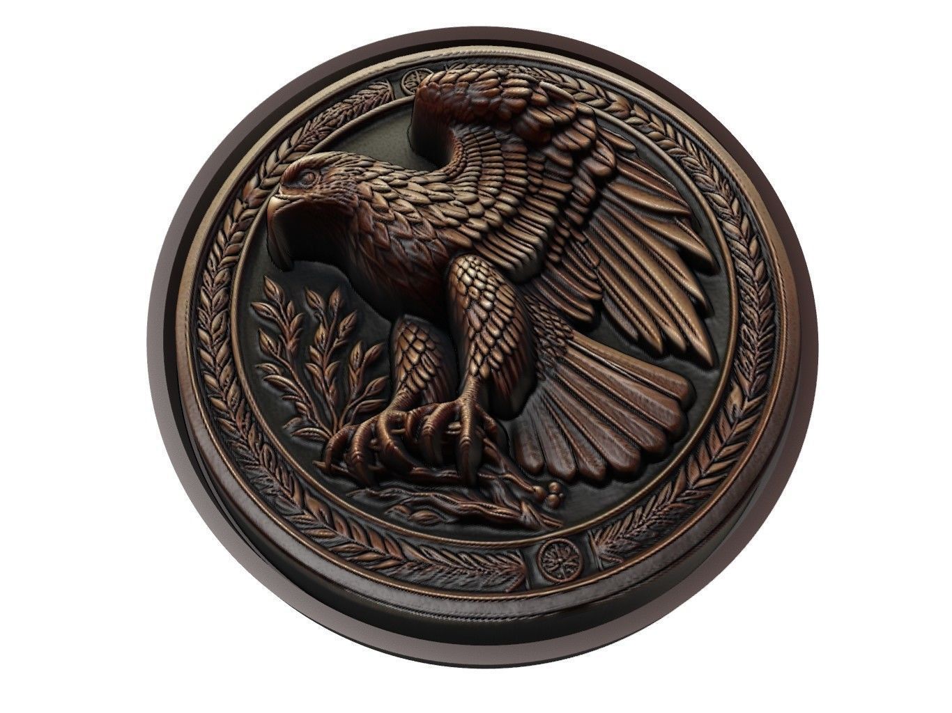 Hawk Animal Medallion 3D print model_1