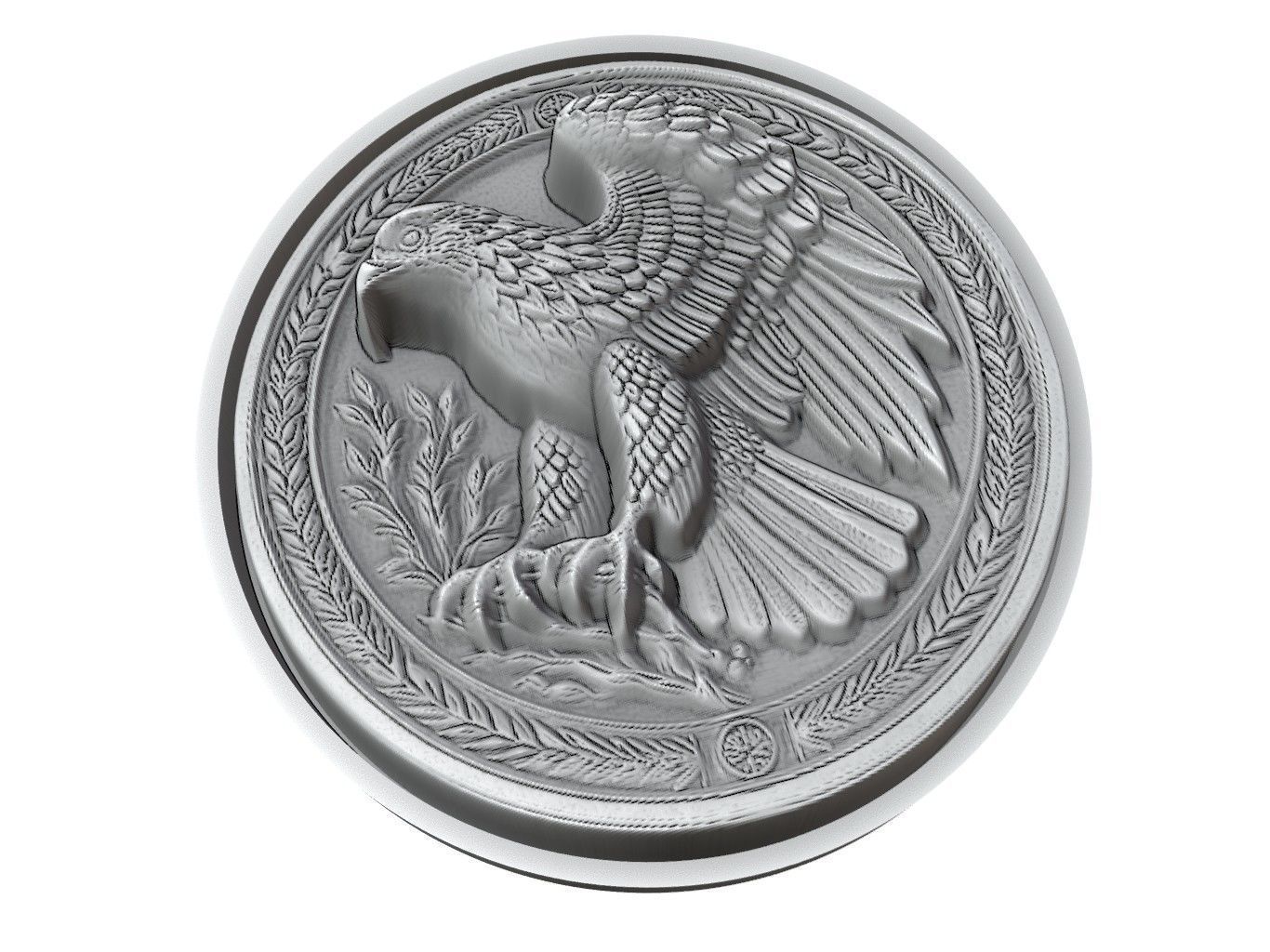 Hawk Animal Medallion 3D print model_3