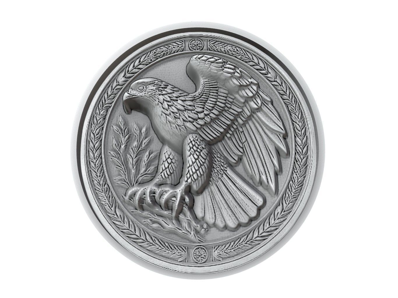 Hawk Animal Medallion 3D print model_2