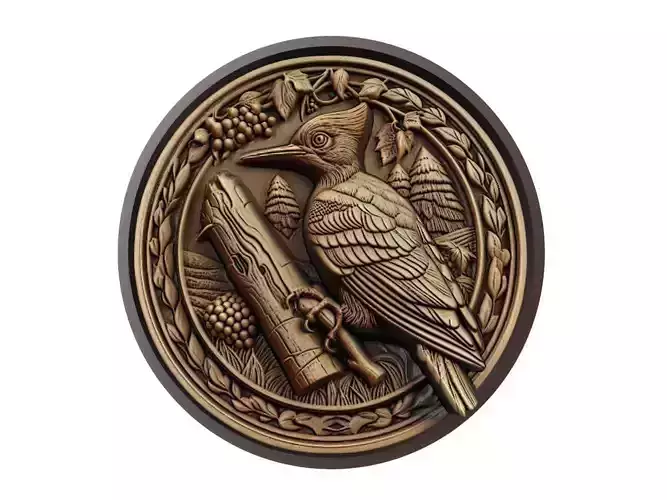 Woodpecker Animal Medallion